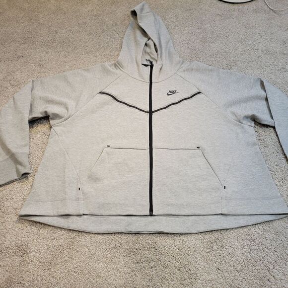 Nike Women's Plus Gray Full-zip Hoodie Size 2X - Picture 3 of 7